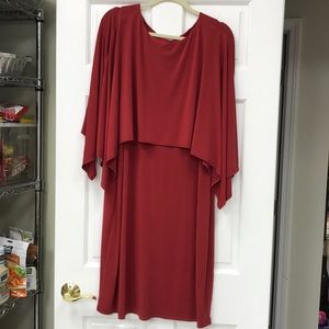 Chico’s Red Dress with cape sleeves